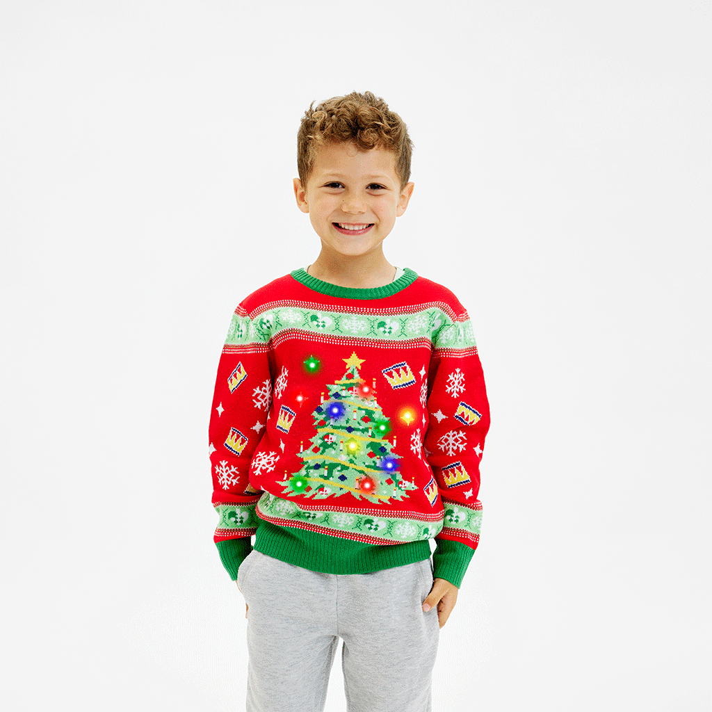 Christmas tree red sweater - child
